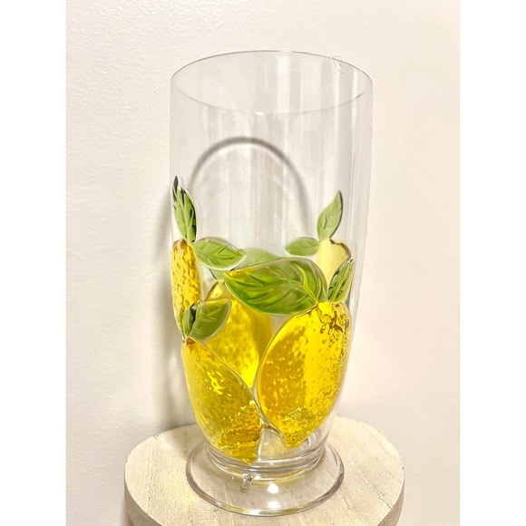 Elegant Lemon Print BPA-Free Plastic Cup | Drinkware | New - Picture 2 of 3
